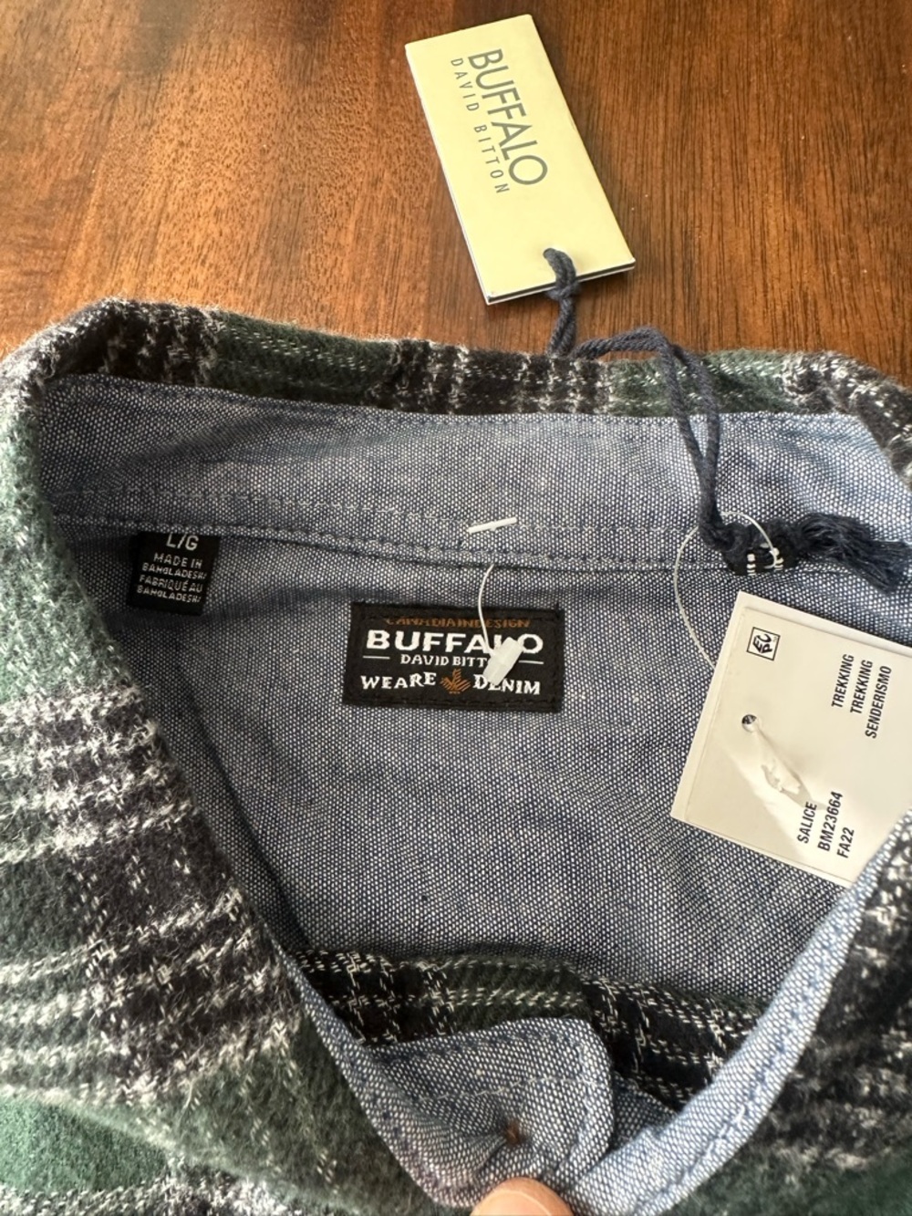 Buffalo David Bitton Green and Black Plaid Button-Up